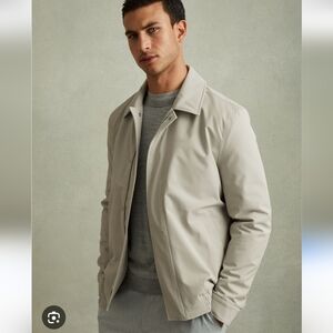 Men's Liz Claiborne Light Beige Poly Tech Utility Jacket - Size Large New